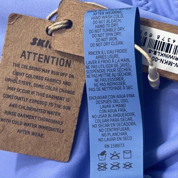 SKIMS Swim One Shoulder Monokini Periwinkle Small - Picture 11 of 13